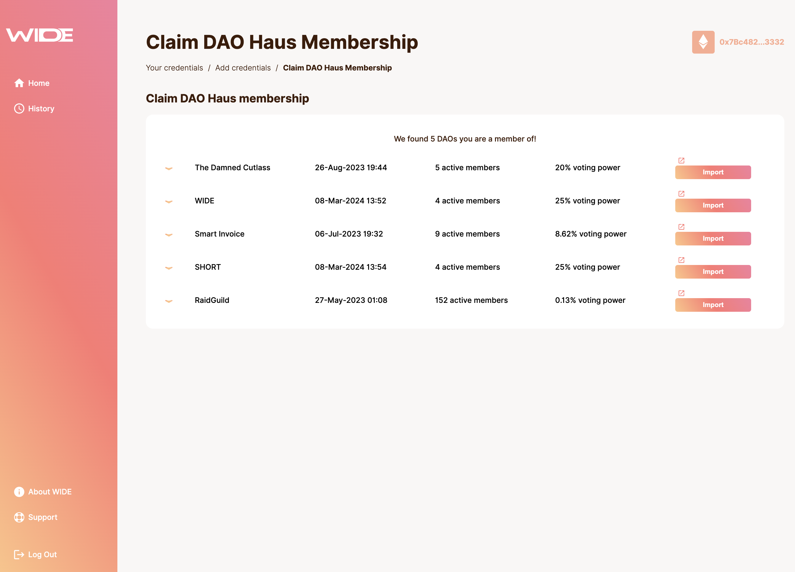 DAO Haus selection