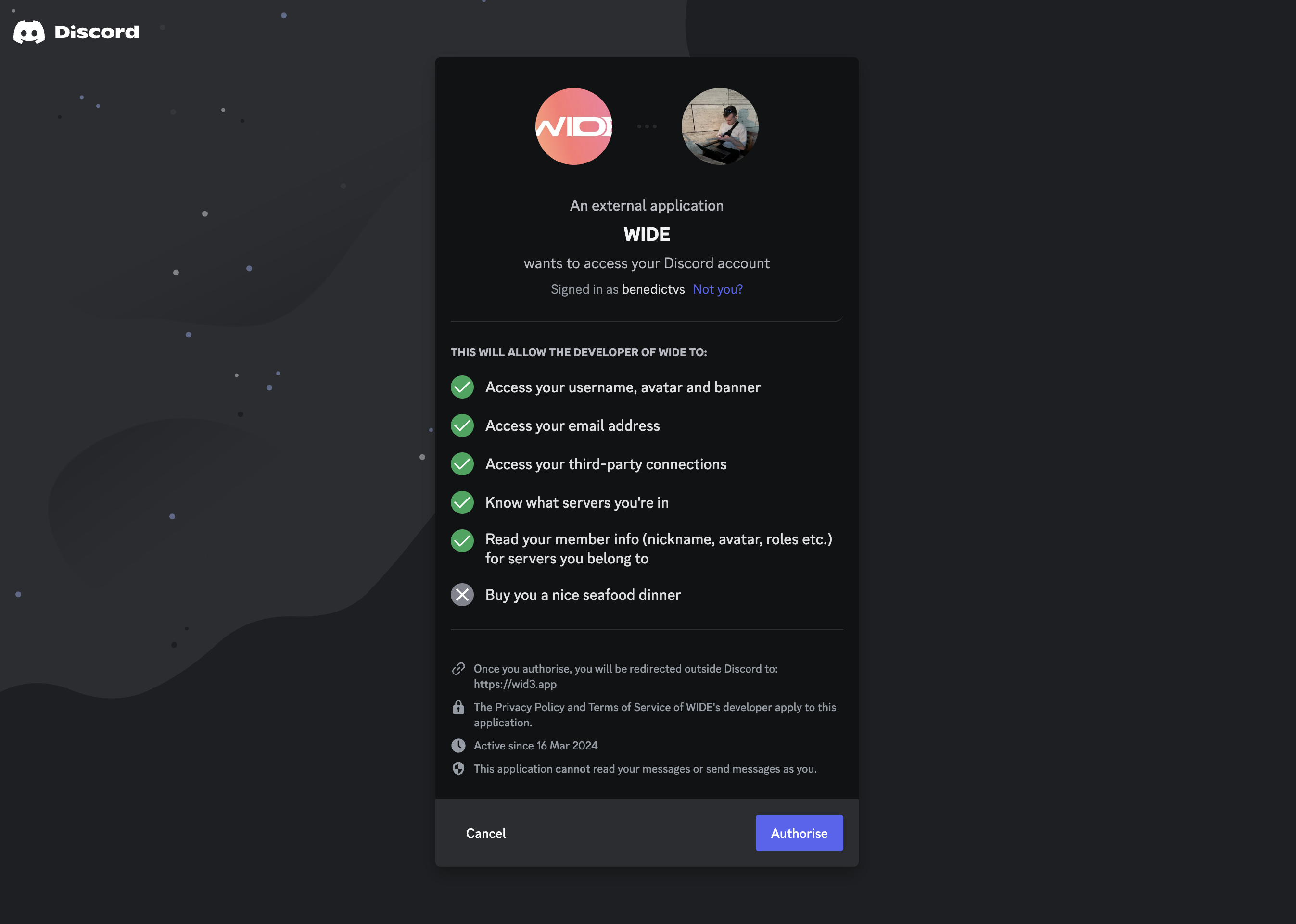 Discord Authorisation